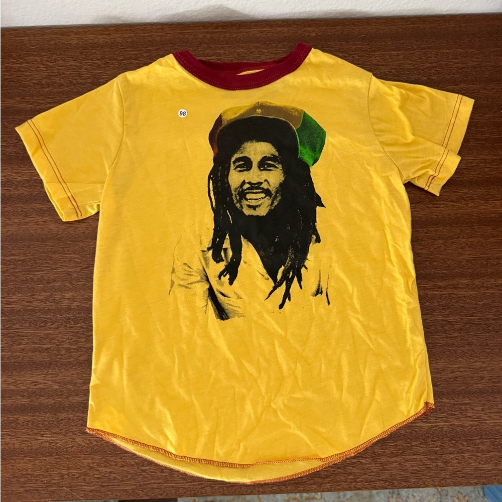 Bob Marley Yellow Graphic Kids T-Shirt